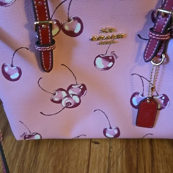 Coach Cherry Print Pink Crossbody Handbag - Picture 2 of 3